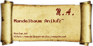Mandelbaum Anikó névjegykártya