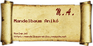Mandelbaum Anikó névjegykártya